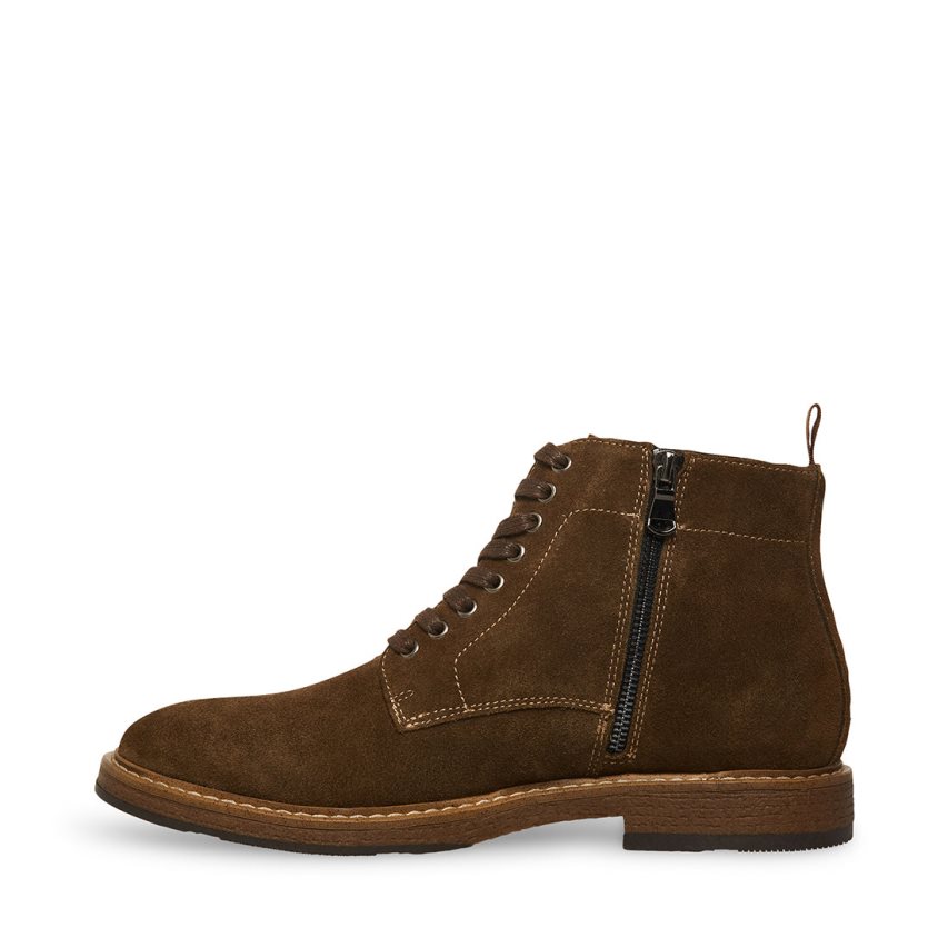 Botines Steve Madden Mitchell Gamuza Hombre Marrones Oscuro | ES YW1839